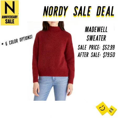 Nordstrom sweater sale! Madewell oversize sweater is a fashion staple in your autumn or winter wardrobe. There’s 6 color options and I personally ordered the red one in hope for the perfect Christmas red sweater. Madewell sweater sale, madewell sweater, nordstrom anniversary sale, affordable sweater, fall sweater, winter sweater, red sweater 

#LTKBacktoSchool #LTKSeasonal #LTKxNSale