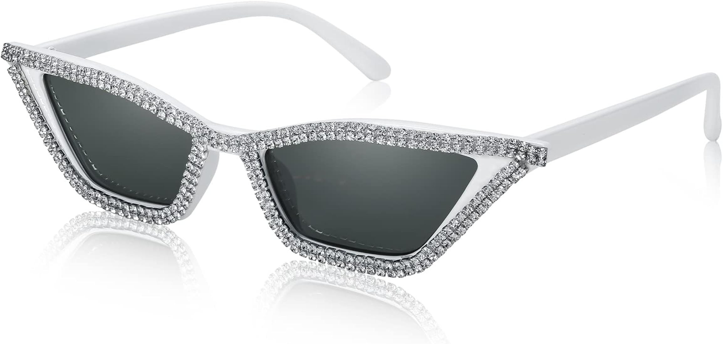 FEISEDY Small Cat Eye Sunglasses for Women Vintage Square Sparkling Crystal Trendy Retro Cateye S... | Amazon (US)