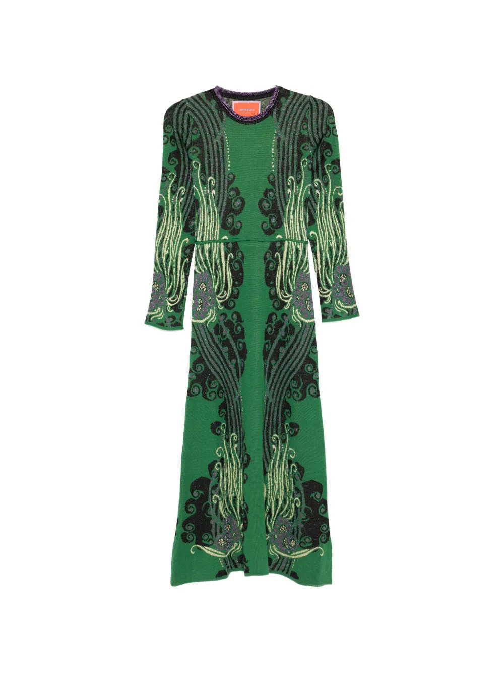 La DoubleJ floral-print midi dress - Green | Farfetch Global