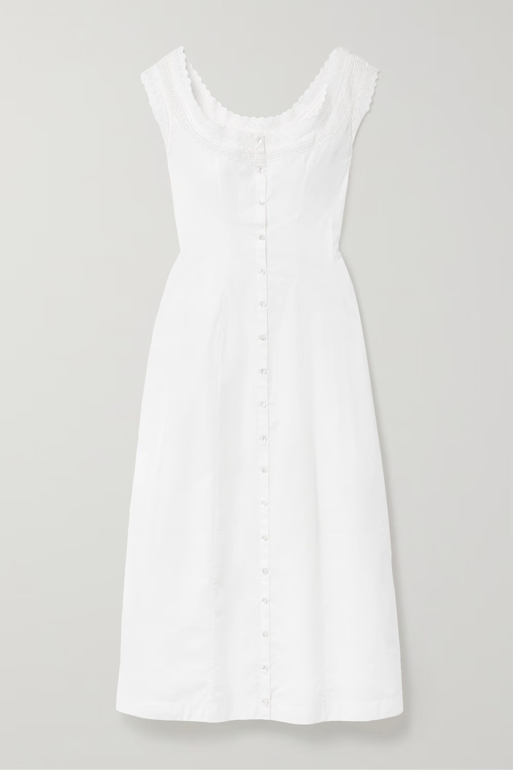 + NET SUSTAIN Anneau broderie anglaise organic cotton-poplin midi dress | NET-A-PORTER (US)