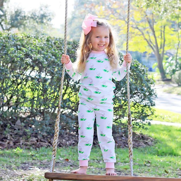 Golf Print Knit Pink Loungewear | Classic Whimsy