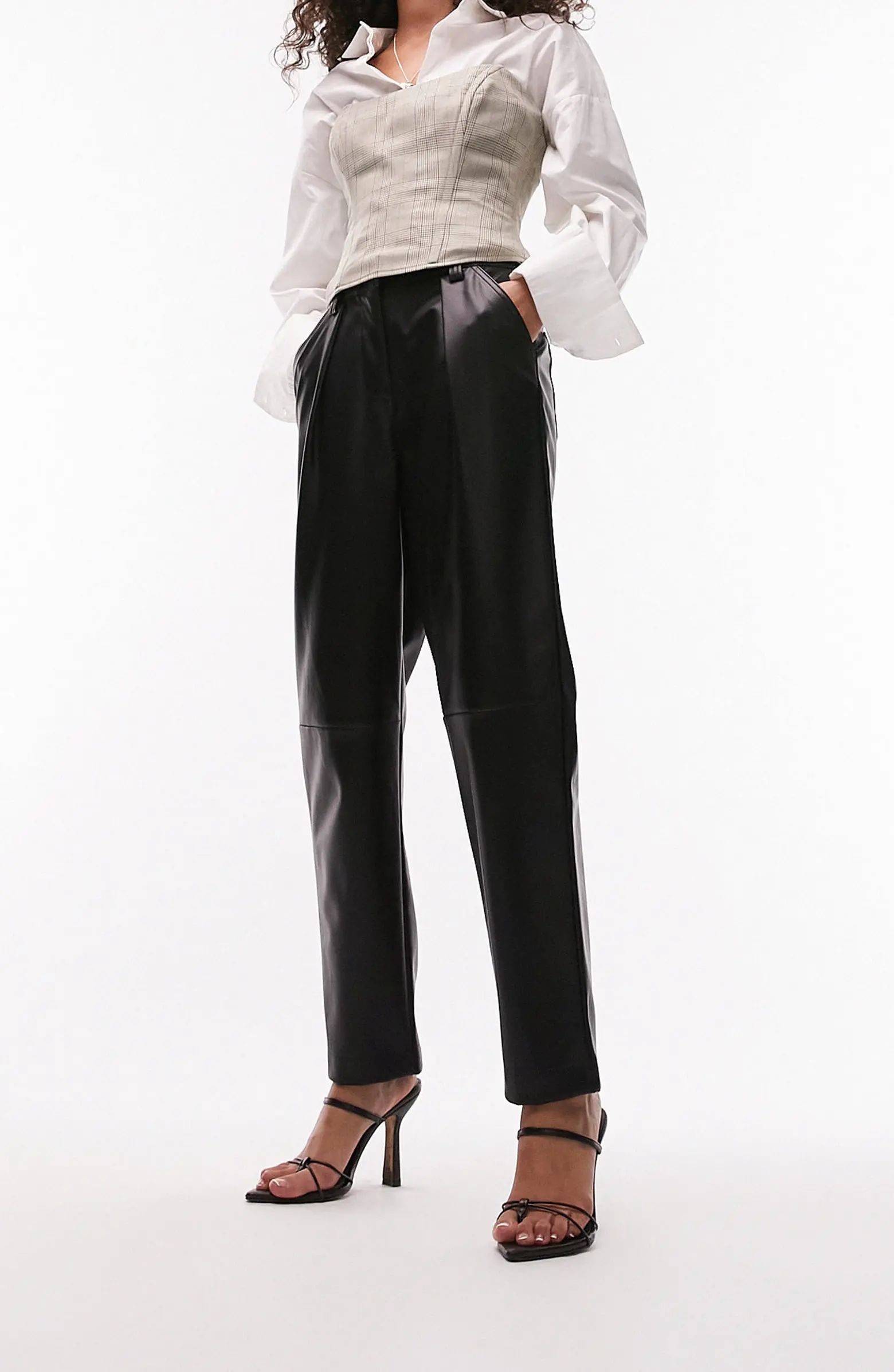 Faux Leather Peg Trousers | Nordstrom