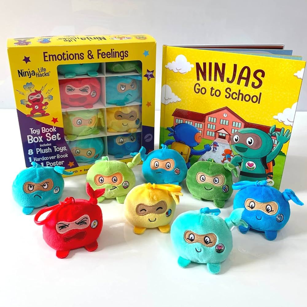 Ninja Life Hacks Emotions and Feelings Toy Book Box Gift Set (Plush Toys 1-8: Angry Ninja, Positi... | Amazon (US)