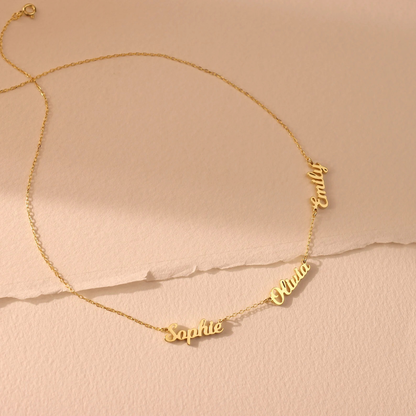 Multiple Name Necklace Dainty Custom Charm Necklace Handmade Kids Name Necklace for Mom Perfect M... | Etsy (US)