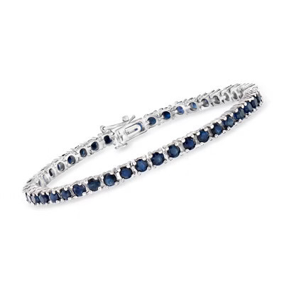 Ross-Simons 7.90 ct. t.w. Sapphire Tennis Bracelet in Sterling Silver Size 8.25 | Target