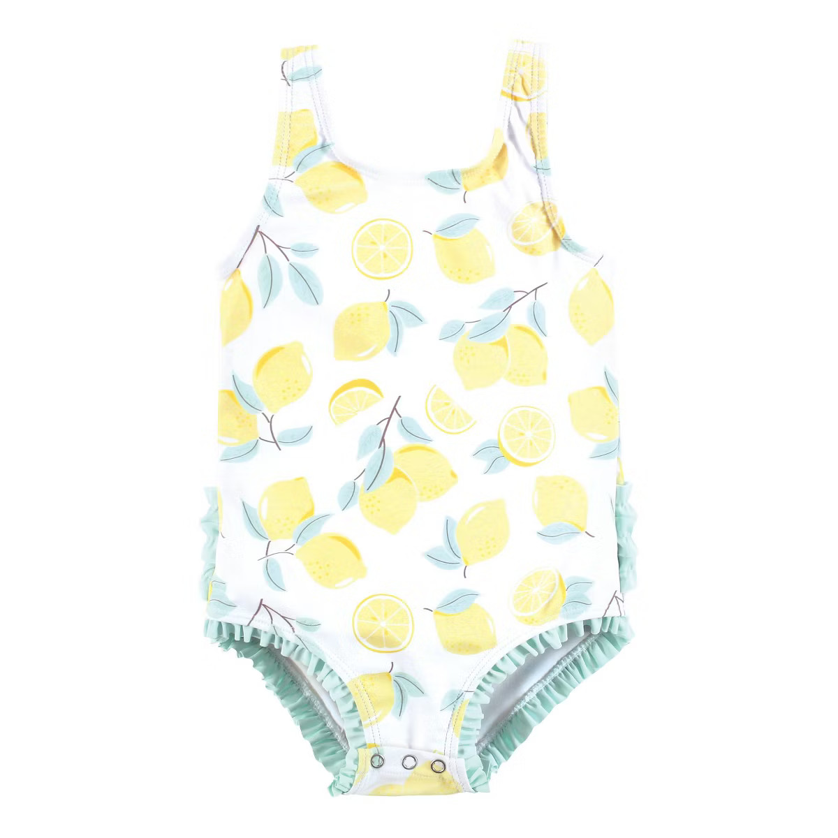Hudson Baby Girls Baby Swimsuit, Mint Lemons | Target