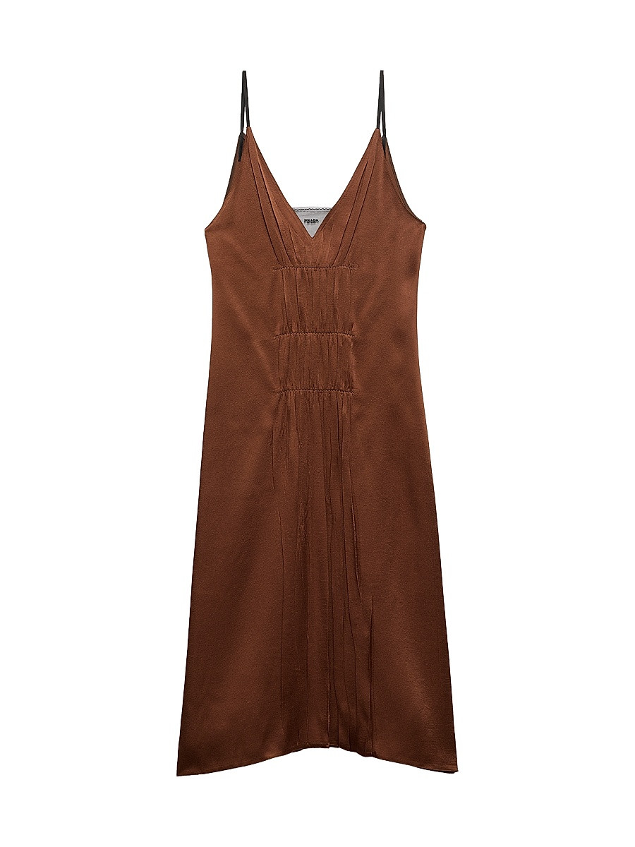 Women's Satin Crepe Dress - Brown - Size 6 | Saks Fifth Avenue
