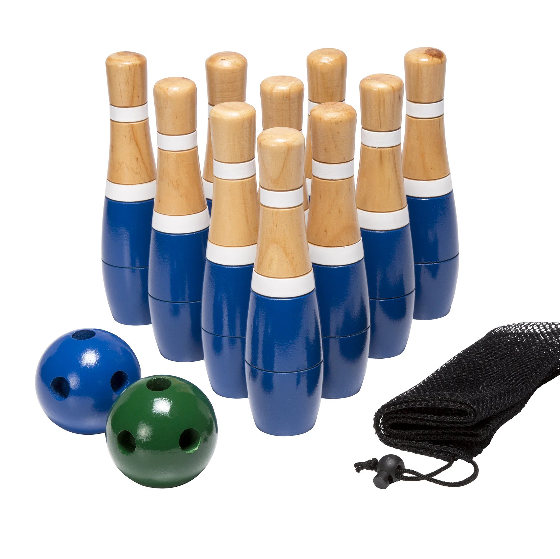 13-Piece Wood Bowling Set - Indoor/Outdoor Bowling Game for Adults and Kids Ages 3 and Up - 10 Wo... | AllModern