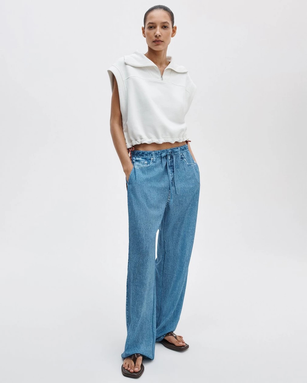 Buy Vintage Terry Half-Zip Muscle Tee for USD 238.00 | rag & bone | rag & bone