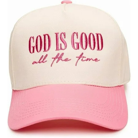 Two-Tone Canvas Snapback Baseball Cap - God is Good All The Time - Pink/Beige | Walmart (US)