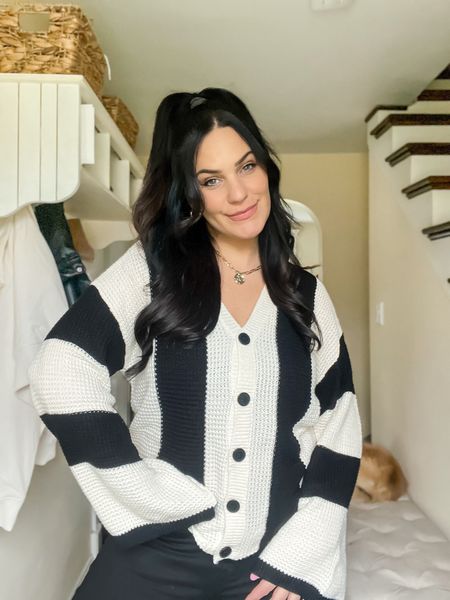 Love this balloon sleeve cardigan! Wearing size M would be cute over a swimmie in the summer too! 

#ltkamazon #cardiganlook #ltkspring 

striped top - amazon find - button up cardigan - beach cover up 



#LTKswim #LTKstyletip #LTKtravel