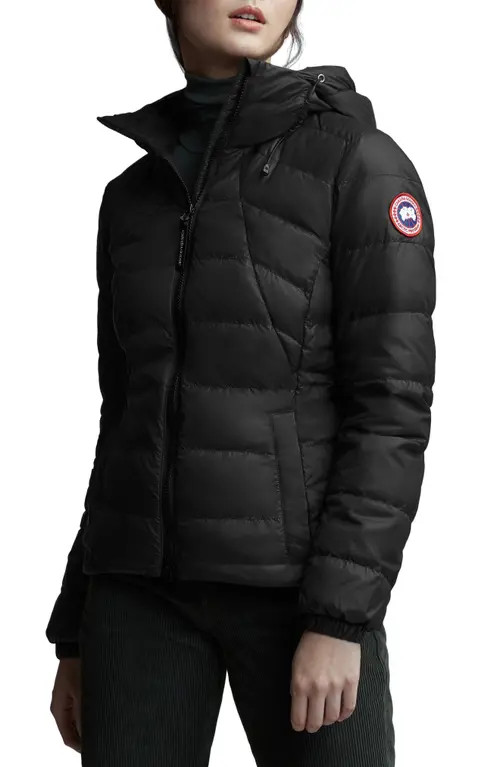Canada Goose Abbott Packable Hooded 750 Fill Power Down Jacket in Black at Nordstrom, Size Medium | Nordstrom