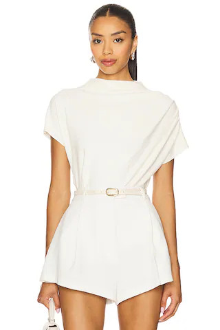 x REVOLVE Walker Draped Top in Light Yellow | Revolve Clothing (Global)