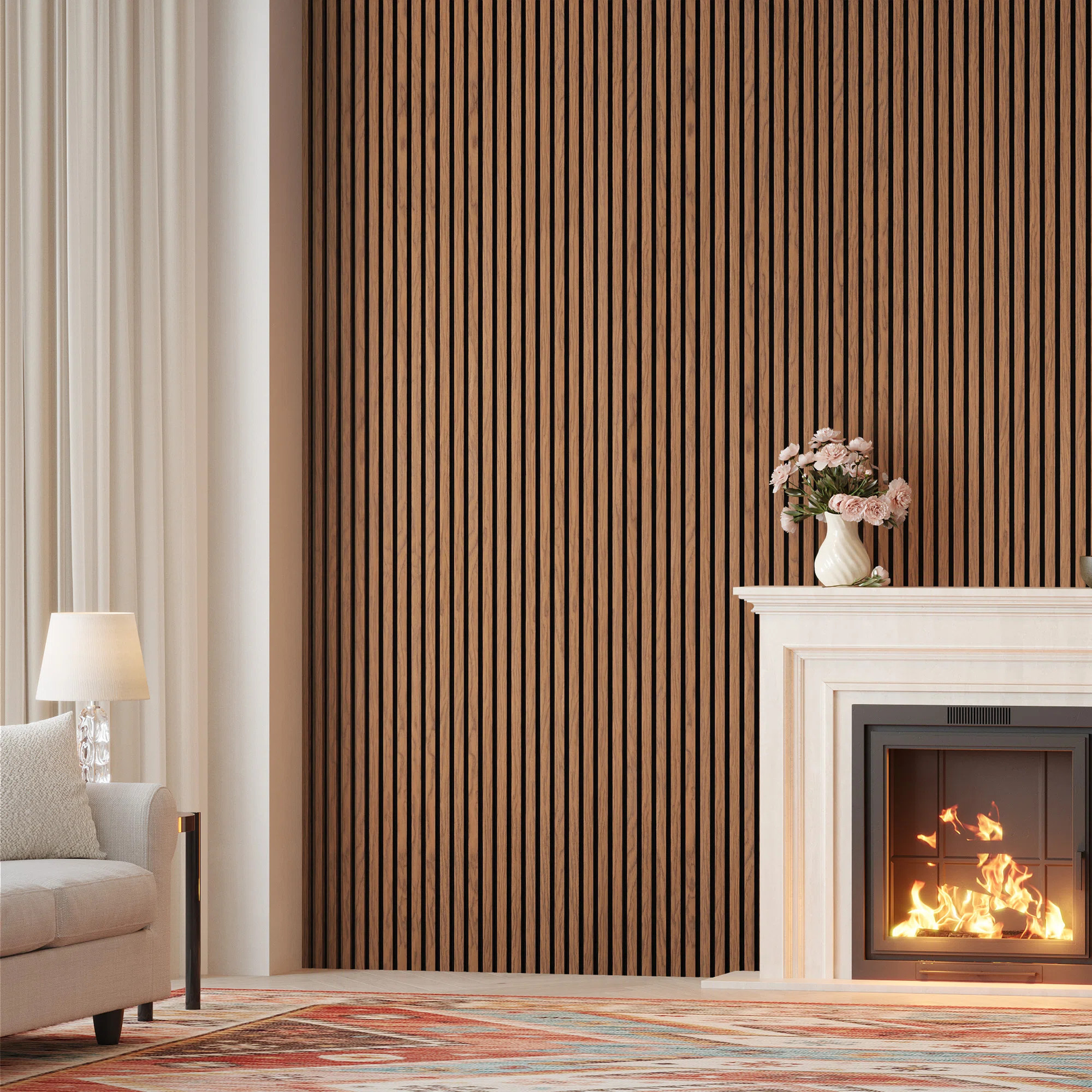 6pcs x 94.5" x 7.9" 3D Acoustic Slat Wall Panels for Interior Wall Décor Oak Brown Wall Slat(6 P... | Wayfair North America