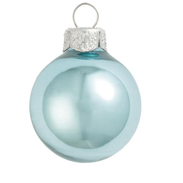 Northlight 12ct Baby Blue Shiny Glass Christmas Ball Ornaments 2.75" (69mm) | Target