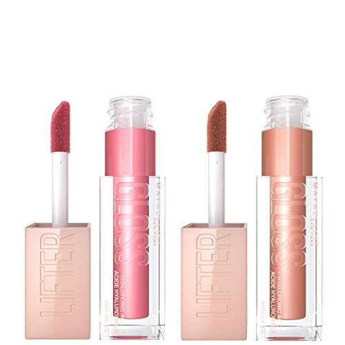 Maybelline Lifter Gloss with Hyaluronic Acid Makeup Bundle, Lip Gloss Set Includes 1 Nude Lip Gloss in Petal and 1 Pink Lip Gloss in Stone | Amazon (US)