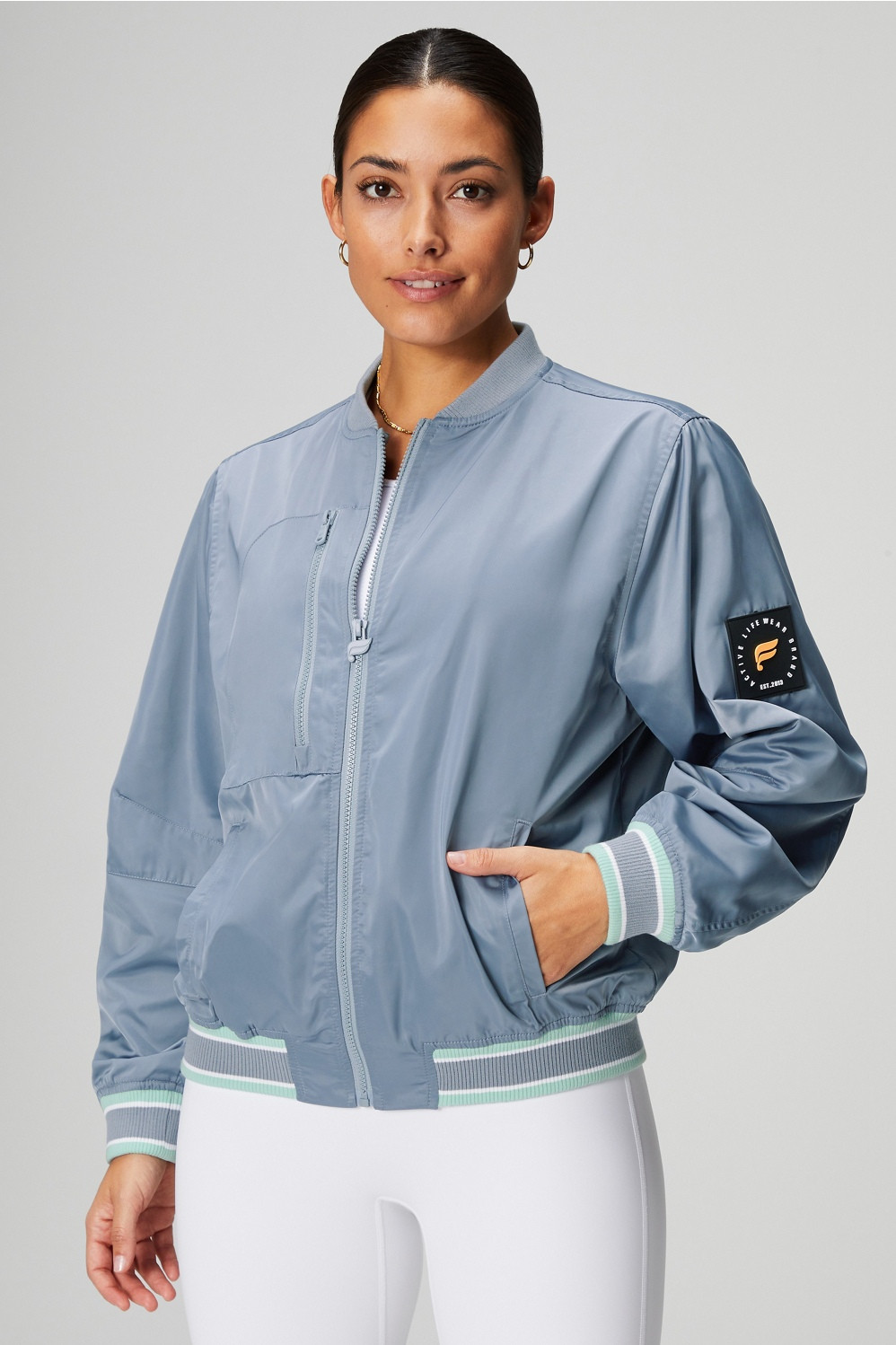 Satin Bomber Jacket | Fabletics - North America