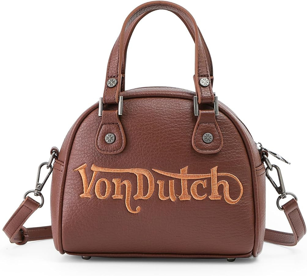 Von Dutch Bowling Bag Purse, Small Bag Crossbody Strap and Top Handles | Amazon (US)