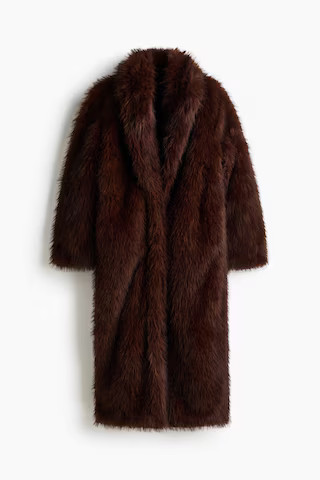 H & M - Fluffy Coat with Shawl Collar - Beige | H&M (US + CA)