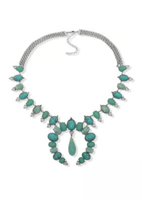 Lainey Wilson Silver Tone Turquoise Squash Blossom Necklace | Belk