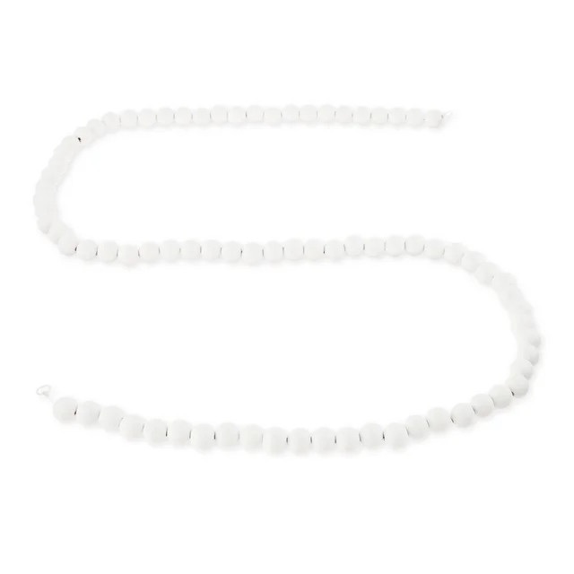White Wood Bead Christmas Garland, 6', by Holiday Time | Walmart (US)