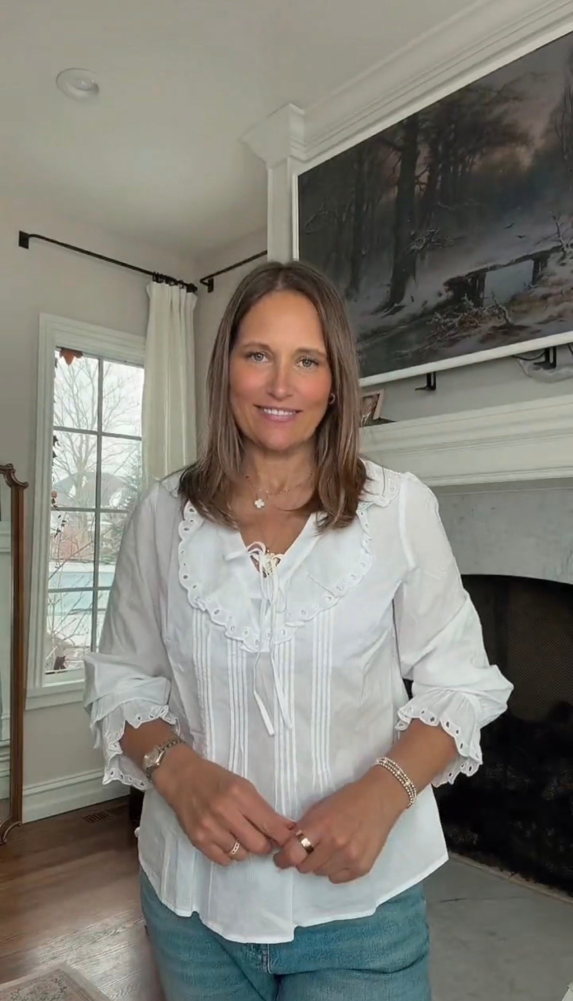 Can’t get enough of this top from Talbots! I love the collar and all the ruffle and eyelet details! This is going to be a top that sells fast so grab it before it’s gone!

#LTKMidsize #LTKOver40 #LTKSeasonal