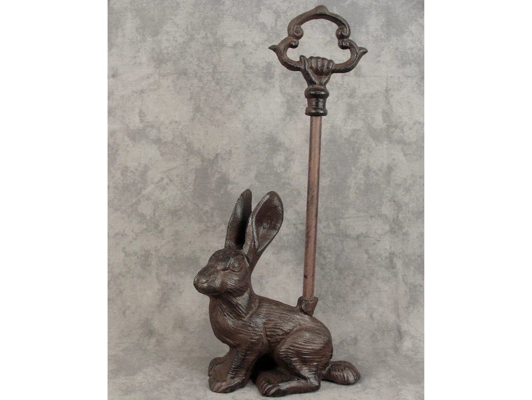 COUNTRY RABBIT Door Porter DOORSTOP Cast Iron With Decorative - Etsy | Etsy (US)