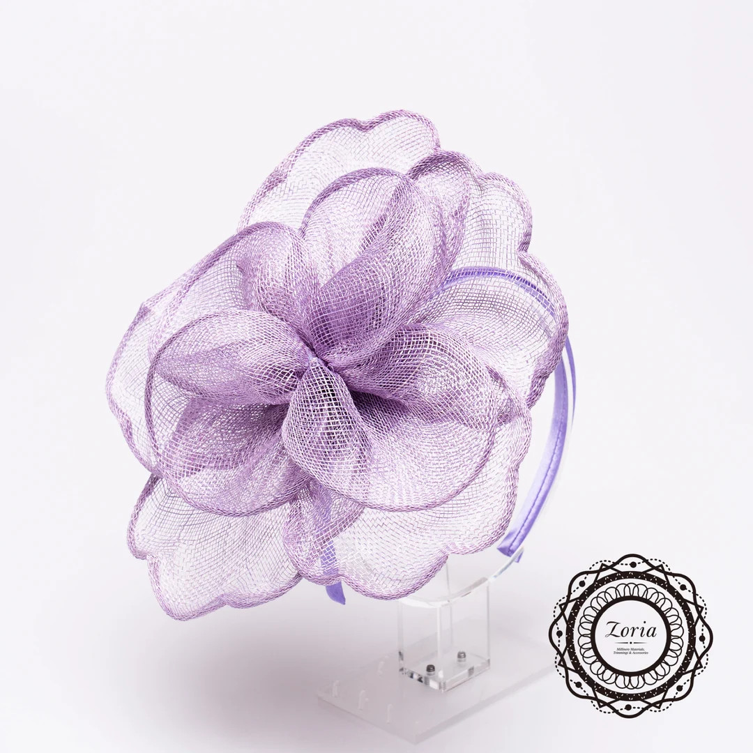 8" Sinamay Flower Headband, Fascinator, Cocktail Hat, Hair Accessories | 5919H - Etsy | Etsy (US)