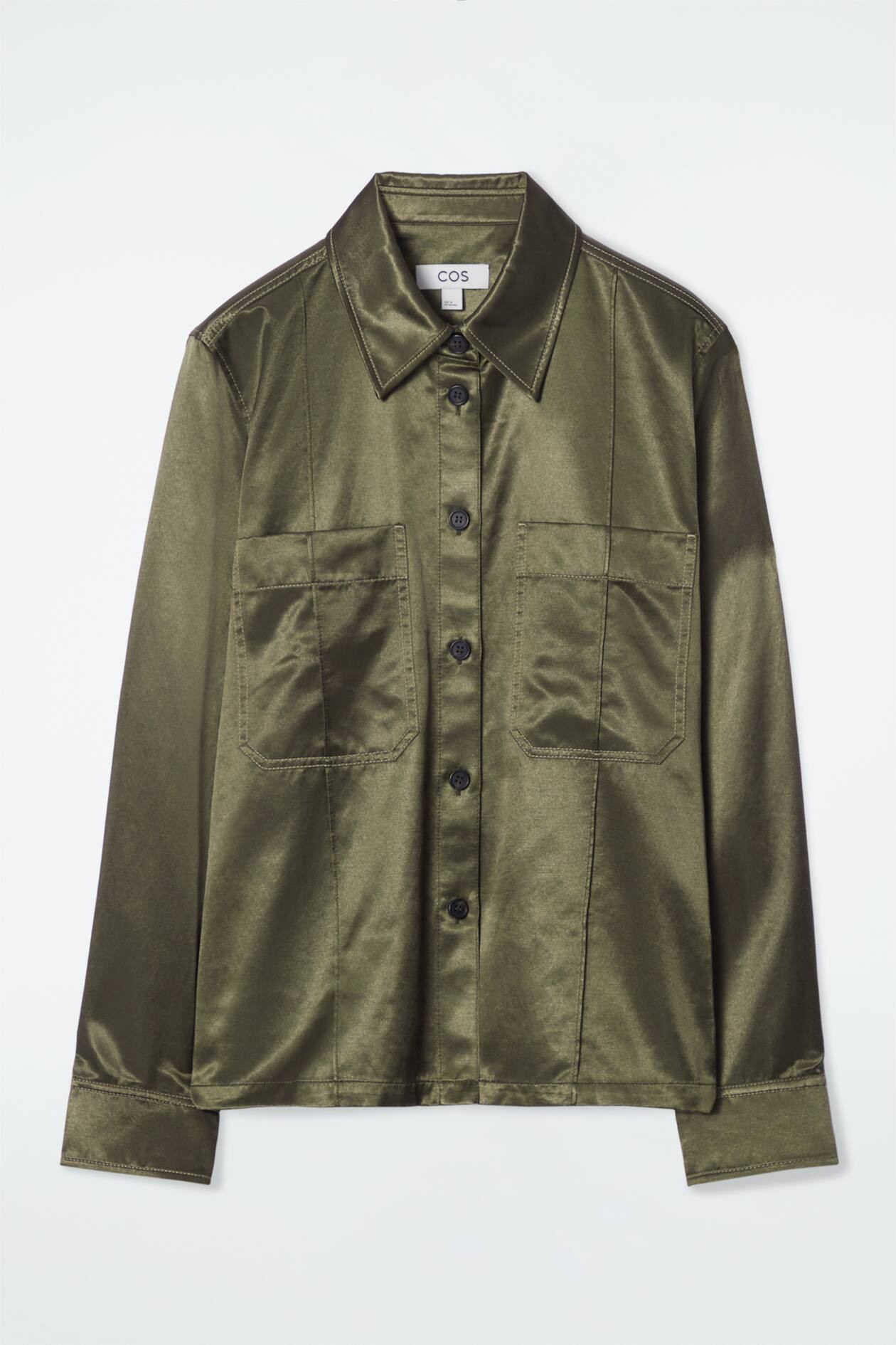 PINTUCKED SATIN UTILITY SHIRT | H&M (UK, MY, IN, SG, PH, TW, HK)