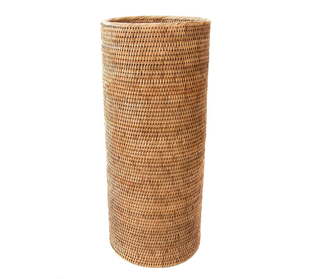 Tava Handwoven Rattan Round Umbrella Basket | Pottery Barn (US)