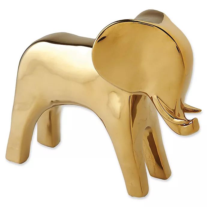 Global Views Elephant Sculpture in Gold | Bed Bath & Beyond