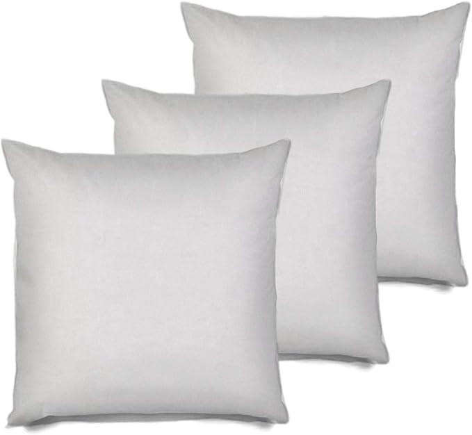 MSD 3 Pack Pillow Insert 28x28 Hypoallergenic Square Form Sham Stuffer Standard White Polyester D... | Amazon (US)