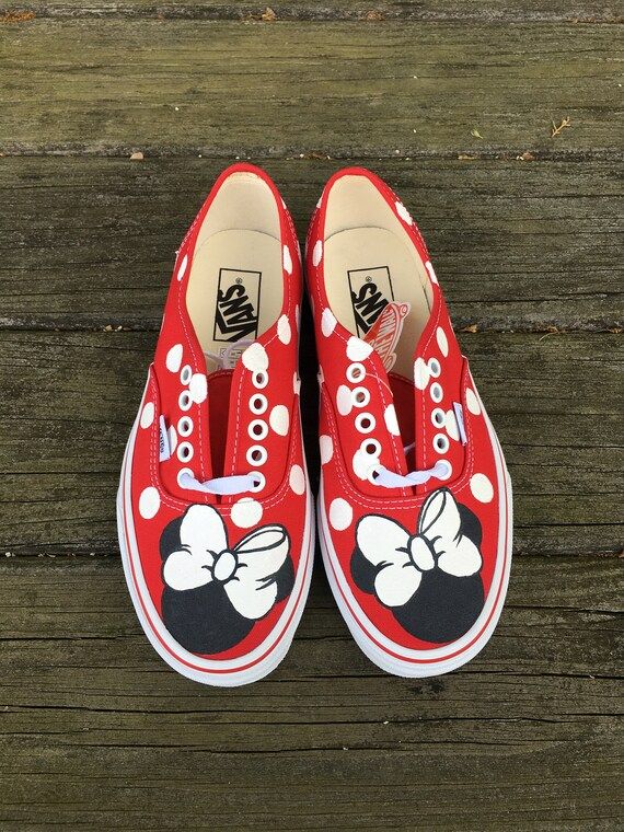 Minnie Mouse Womens Vans | Etsy (US)