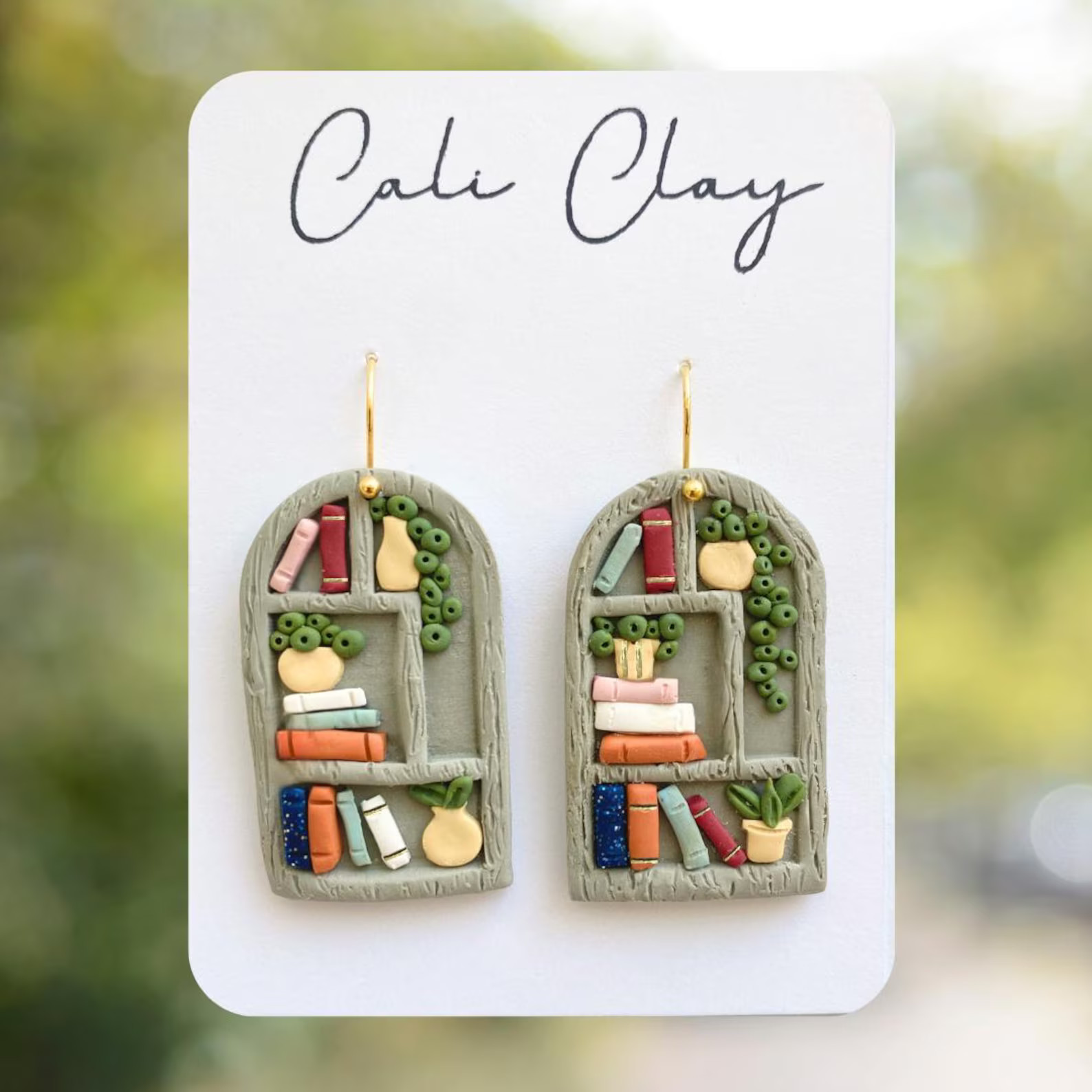 Bookcase Earrings // Hypoallergenic - Etsy | Etsy (US)
