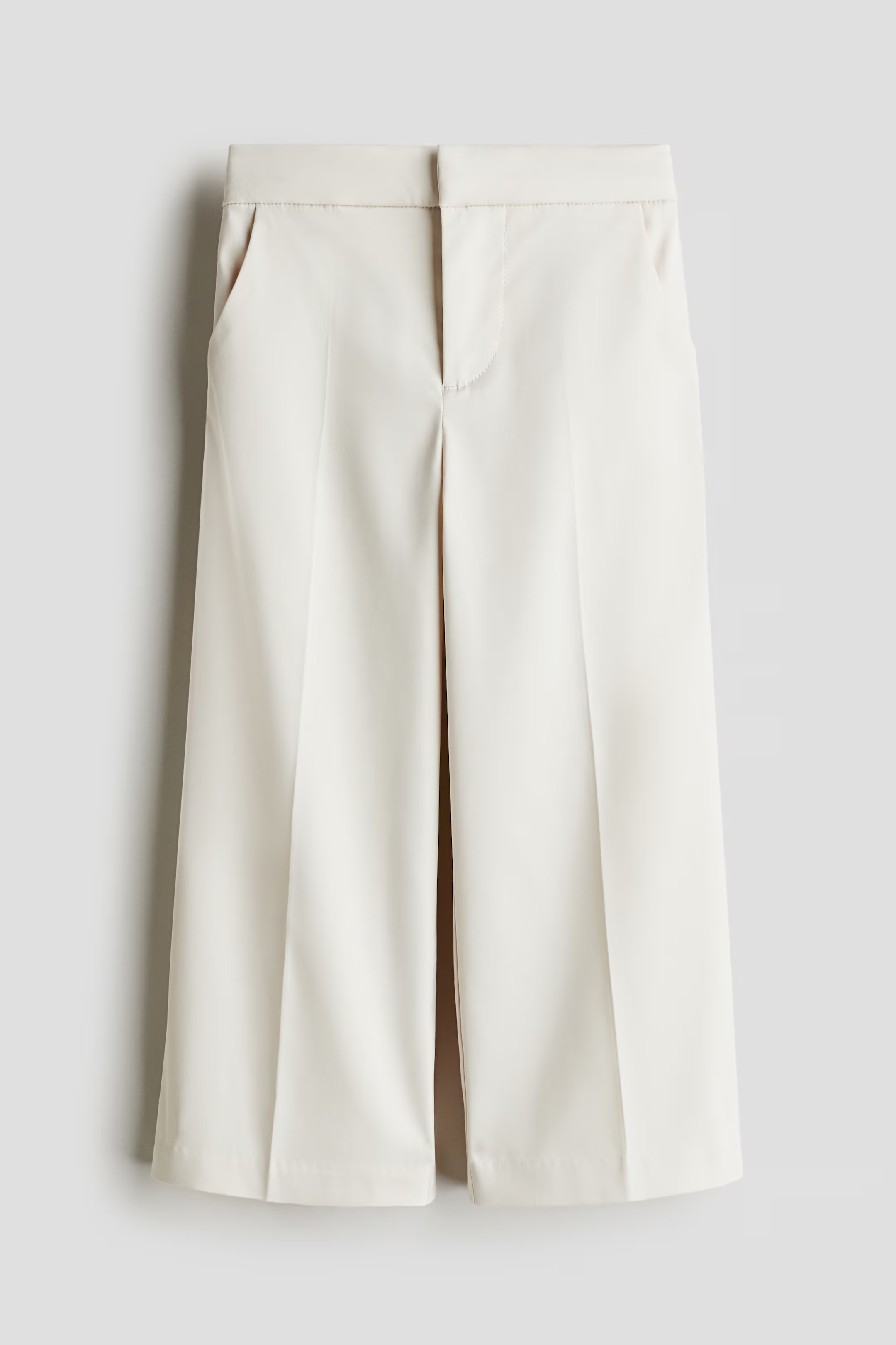 Wide-Leg Twill Pants - Cream - Kids | H&M US | H&M (US + CA)