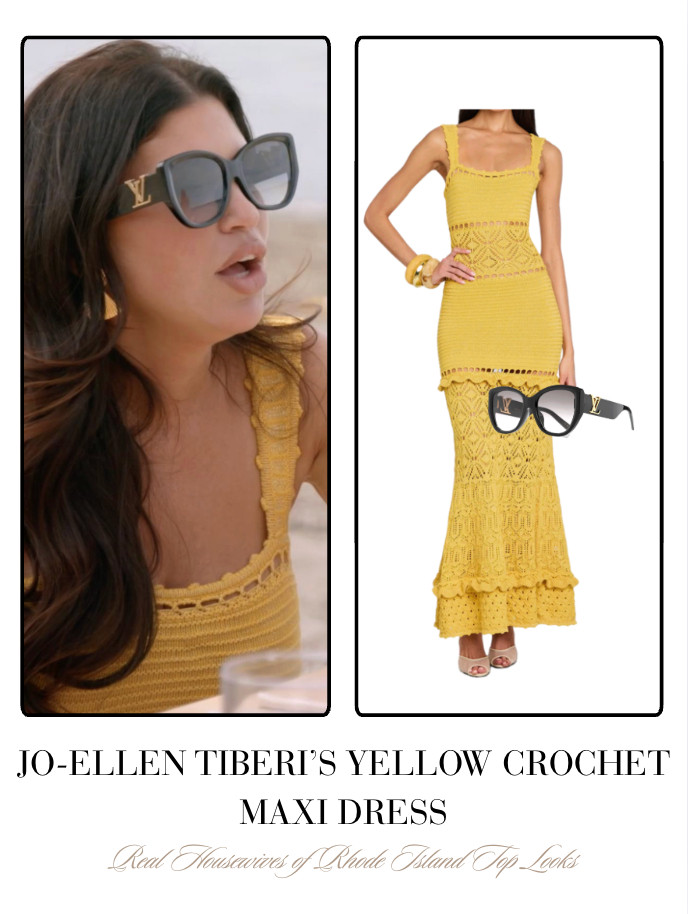 Jo-Ellen Tiberi's Yellow Crochet Maxi Dress 

 