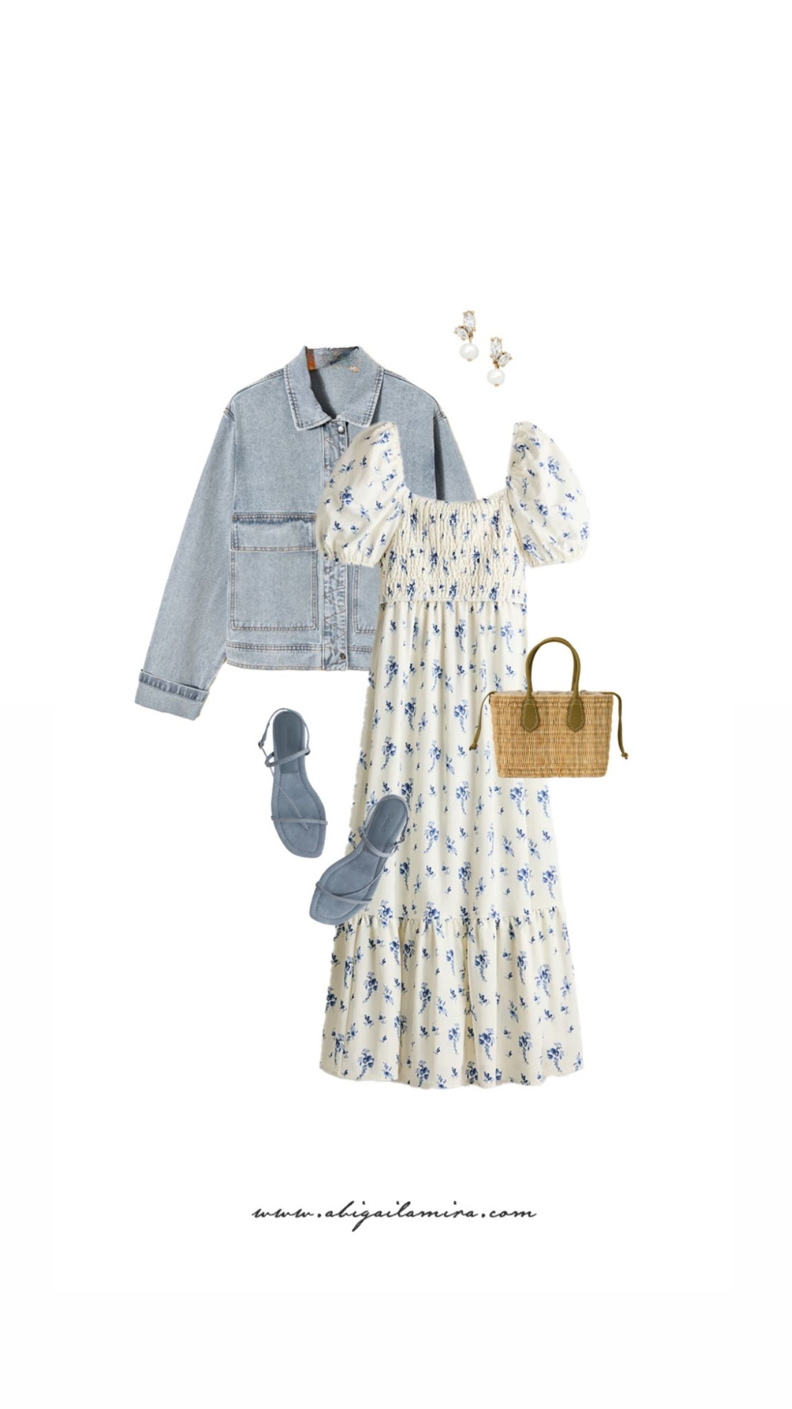 WHAT I'M WEARING WEDNESDAY 03/11/2026
Embrace the charm of an easy, feminine summer style with this soft floral dress that feels light and romantic. The denim jacket provides a casual layer, keeping the look relaxed and practical. When paired with delicate sandals, a woven bag, and simple pearl earrings, this outfit is ideal for sunny days when you want something effortlessly pretty and comfortable. Plus, it scores bonus points for being nursing-friendly! See the full post at www.abigailamira.com

#LTKootd #LTKgrwm #LTKSeasonal