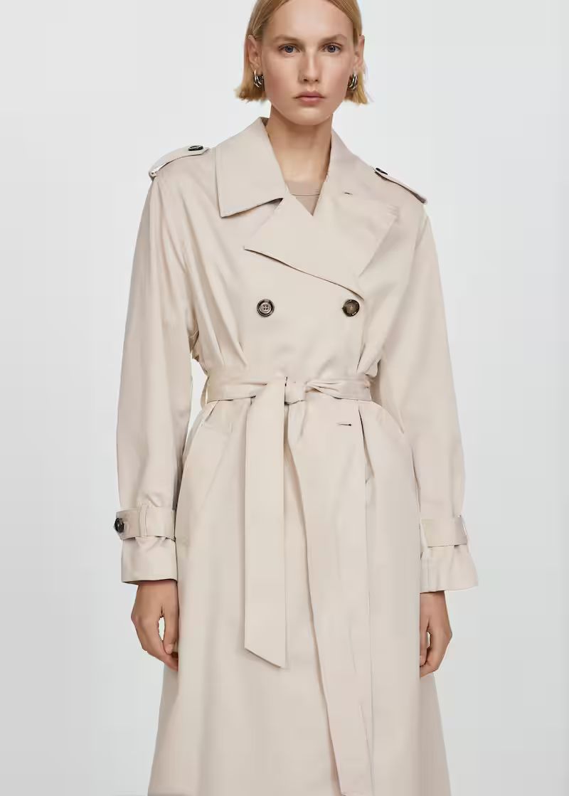 Double-button trench coat -  Women | Mango United Kingdom | MANGO (UK)