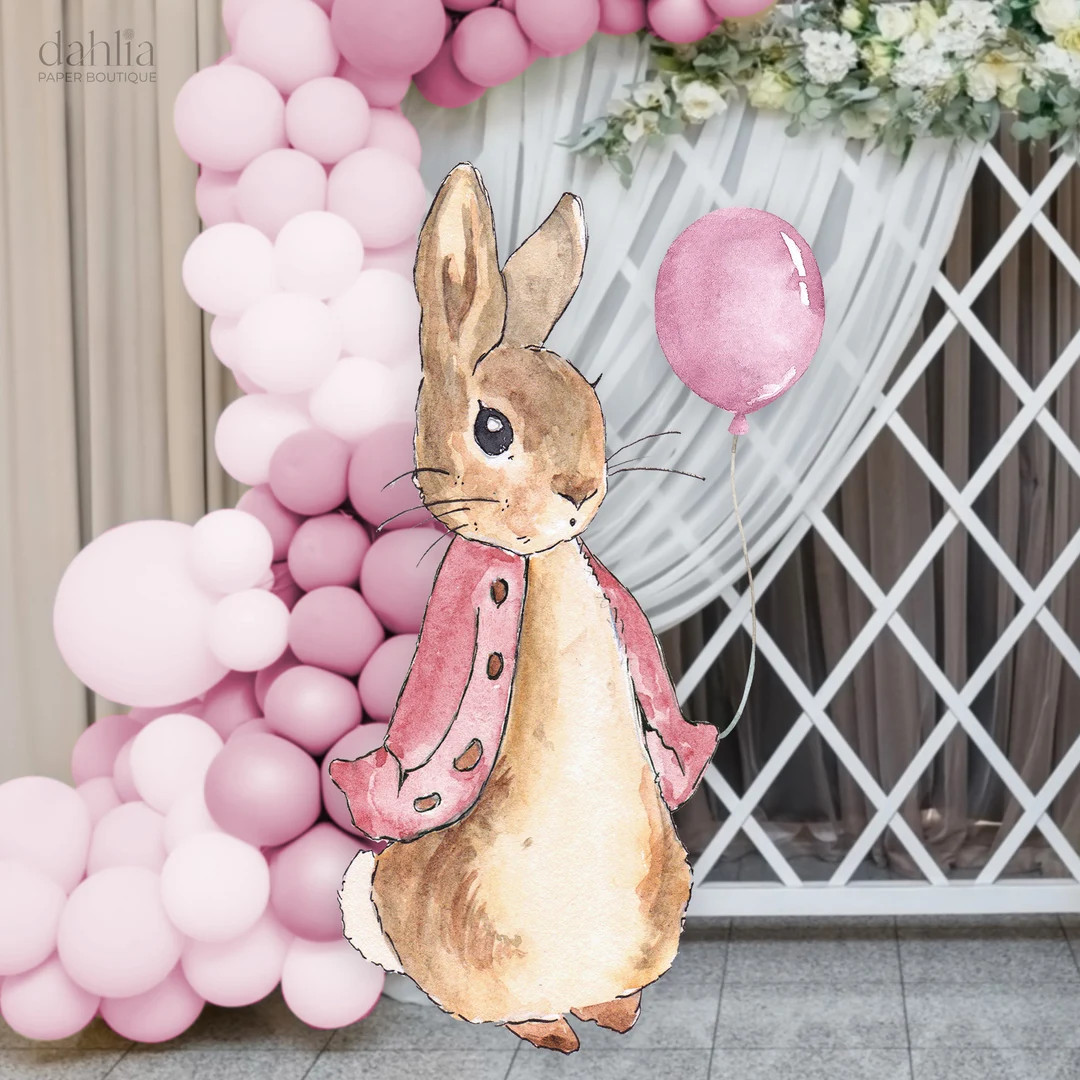 Peter Rabbit Big Decor Cutout, Pink Bunny Birthday, Rustic Flopsy Bunny Party, Pink Girl Bunny Pr... | Etsy (US)