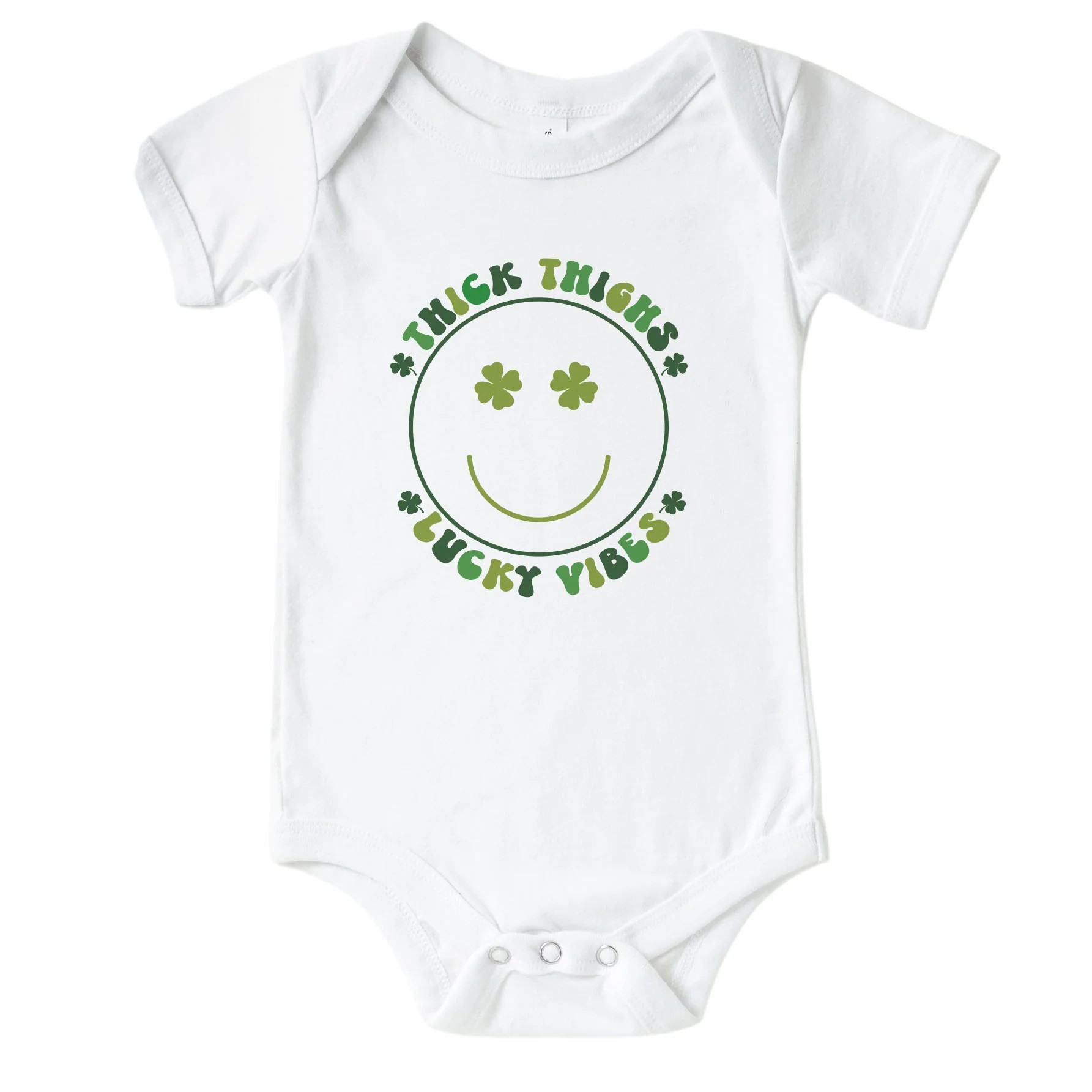 Thick Thighs Lucky Vibes Graphic Bodysuit | White | Caden Lane