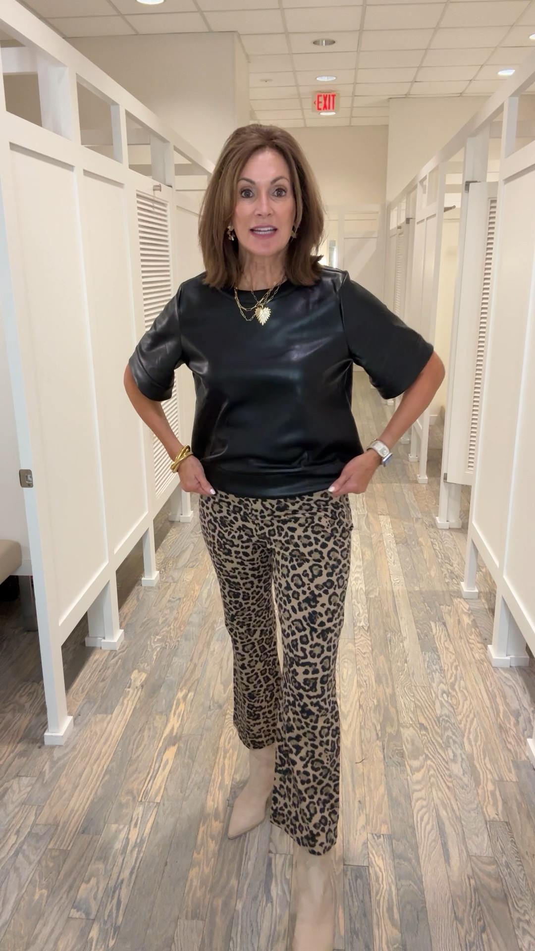 Faux leather top - M
Leopard pants - 10 (ordered size 8)
Western Boots - 10

Bracelet & paperclip necklaces discount - Anniek20

#LTKShoeCrush #LTKStyleTip #LTKVideo