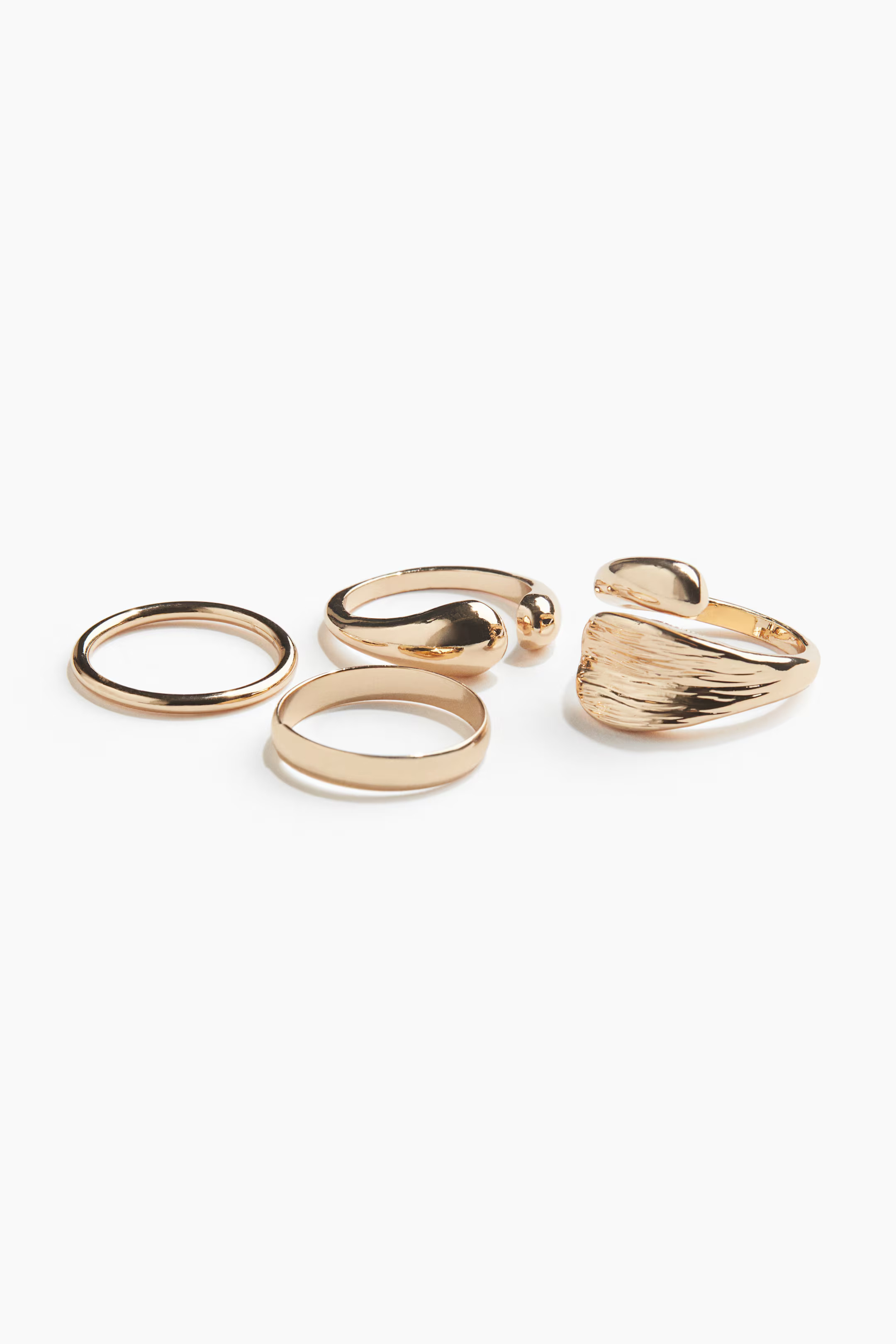 4-pack rings - Gold-coloured - Ladies | H&M GB | H&M (UK, MY, IN, SG, PH, TW, HK)