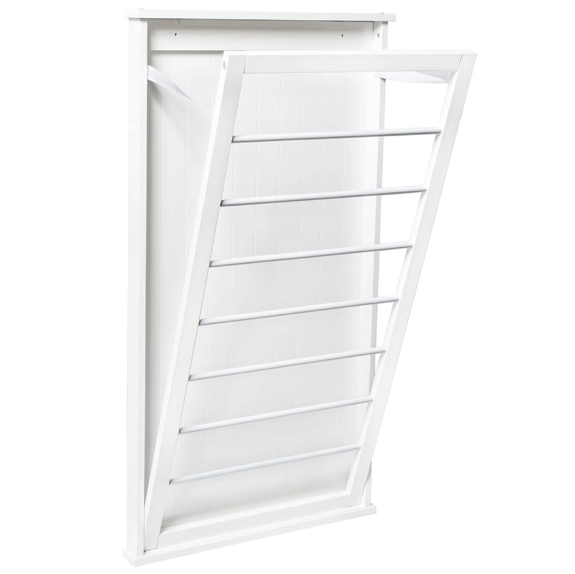 Wall Mounted Foldable Wooden Clothes Drying Rack With Drying Rod, Space-saving Laundry Rack, 30 L... | Wayfair North America