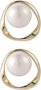 Elegant Pearl Earrings for Women Pearl Studs Chic Earring Studs Real Ear Jewelry Party Accessory | Amazon (US)