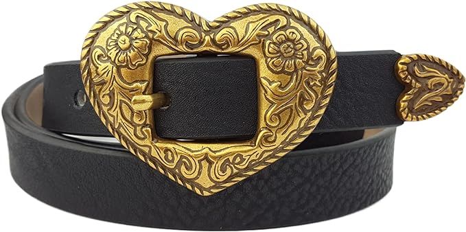 Western-Inspired Skinny Heart Belt with Matchiing Tip | Amazon (US)