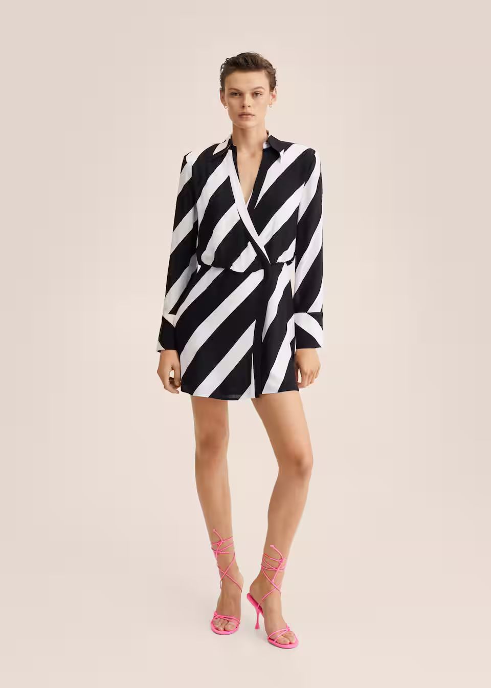 Striped wrap dress | MANGO (US)