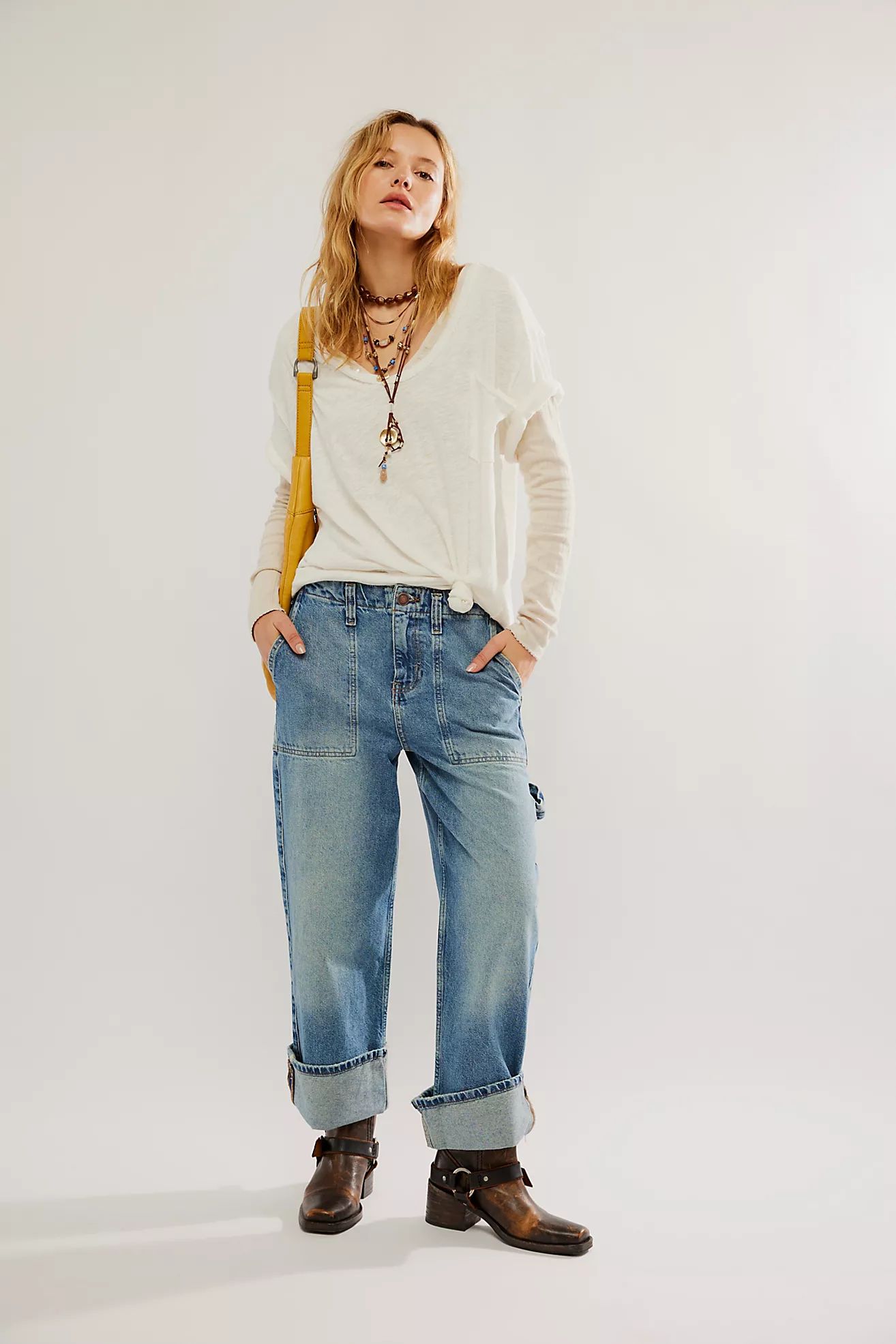 We The Free Major Leagues Mid-Rise Cuffed Jeans | Free People (Global - UK&FR Excluded)