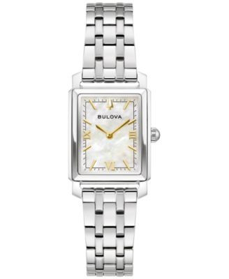 Bulova Women's Exclusive Classic Sutton Silver-Tone Stainless Steel Bracelet Watch, 21mm - Silver-tone | Macy's