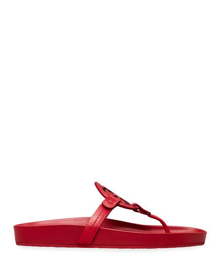 Tory Burch Miller Cloud Leather Thong Sandals | Neiman Marcus