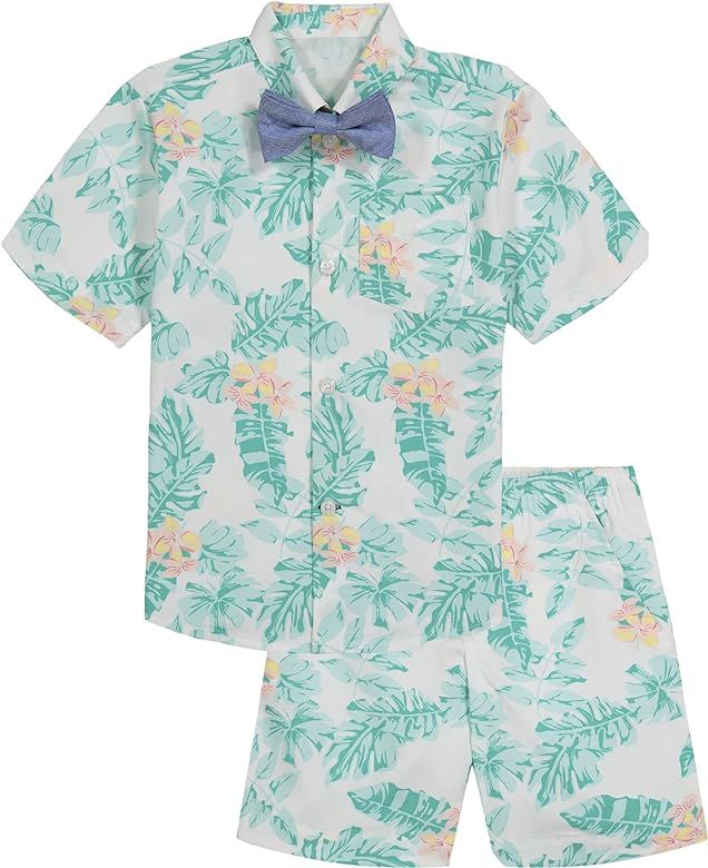 Tommy Hilfiger boys 3-piece Dress Up Cabana Set With Woven Shirt, Shorts, and Bow Tie | Amazon (US)